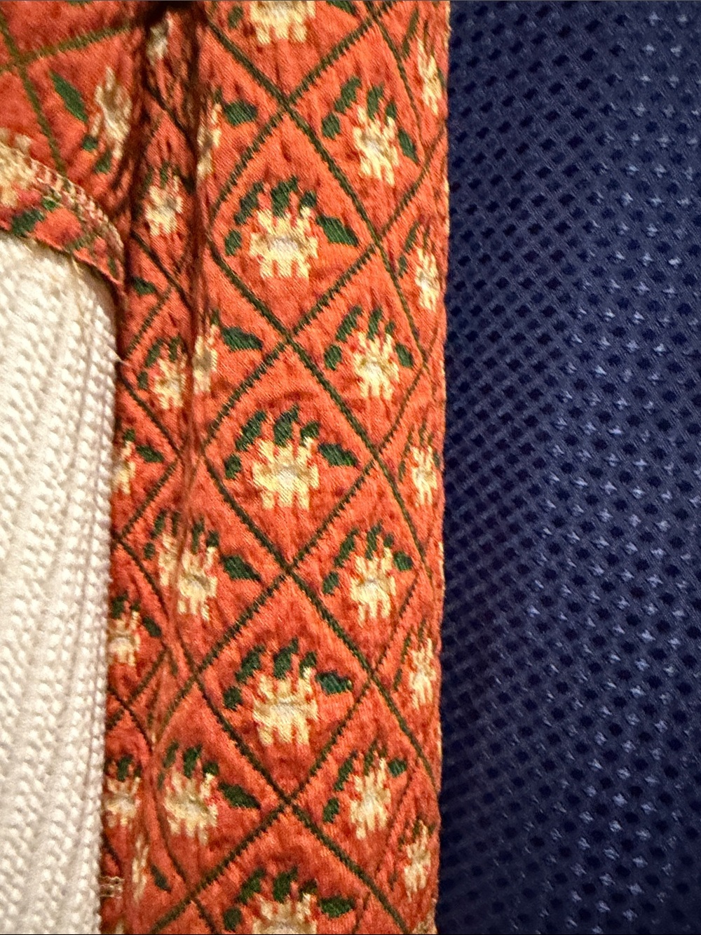 POL Cream and Rust Patchwork Waffle-Knit Pullover - Picture 11 of 14